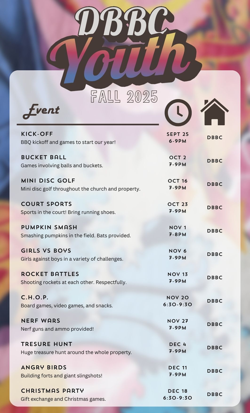 youth calendar